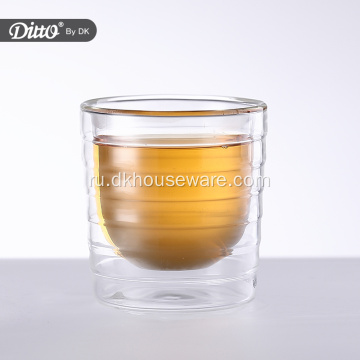 Многоразовая стеклянная чашка для чая с двойными стенками, пивной бокал